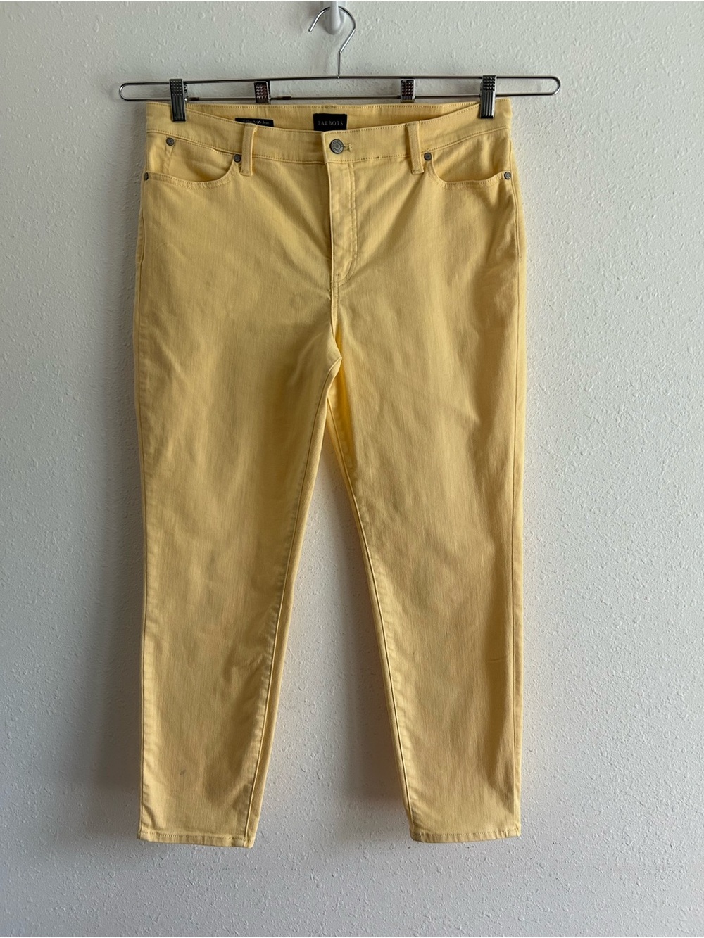 Talbots Slim Ankle Jeans Size 14 Yellow Stretch Denim Classic Preppy